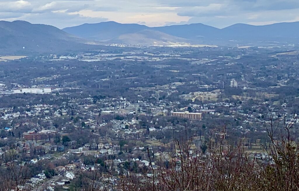 Roanoke, VA views of Southeast Roanoke from Mill Mountain Star