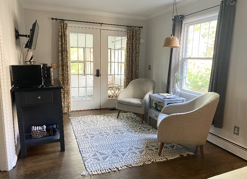 kitchenette and sitting area with TV